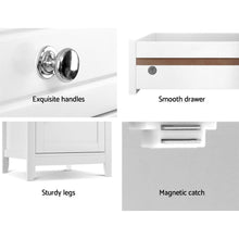 Load image into Gallery viewer, Artiss Bedside Tables Side Table Drawers Nightstand White
