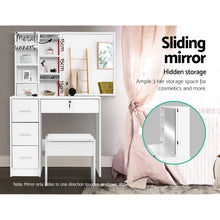 Load image into Gallery viewer, Artiss Dressing Table Stool Set Sliding Mirror White Diane
