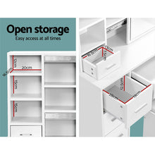 Load image into Gallery viewer, Artiss Dressing Table Stool Set Sliding Mirror White Diane
