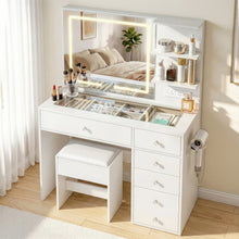Load image into Gallery viewer, Artiss Dressing Table LED Vanity Desk Set Stool White

