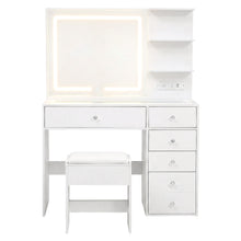 Load image into Gallery viewer, Artiss Dressing Table LED Vanity Desk Set Stool White
