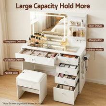 Load image into Gallery viewer, Artiss Dressing Table LED Vanity Desk Set Stool White
