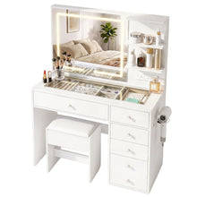 Load image into Gallery viewer, Artiss Dressing Table LED Vanity Desk Set Stool White
