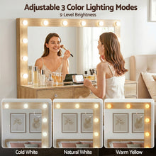 Load image into Gallery viewer, Artiss Dressing Table Vanity Desk Set Stool LED Bulbs Wood - The White Mall
