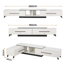 Load image into Gallery viewer, Artiss Extendable TV Cabinet Entertainment Unit Stand White
