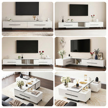 Load image into Gallery viewer, Artiss Extendable TV Cabinet Entertainment Unit Stand White

