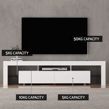 Load image into Gallery viewer, Artiss TV Cabinet Entertainment Unit Stand RGB LED Gloss Furniture 200cm White
