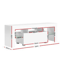 Load image into Gallery viewer, Artiss Entertainment Unit TV Cabinet LED 130cm White Elo
