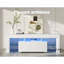Load image into Gallery viewer, Artiss Entertainment Unit TV Cabinet LED 130cm White Elo
