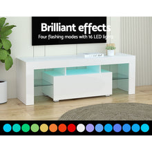 Load image into Gallery viewer, Artiss Entertainment Unit TV Cabinet LED 130cm White Elo
