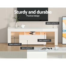Load image into Gallery viewer, Artiss Entertainment Unit TV Cabinet LED 130cm White Elo
