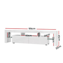 Load image into Gallery viewer, Artiss Entertainment Unit TV Cabinet LED 189cm White Elo
