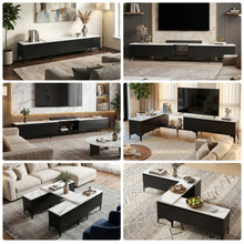Load image into Gallery viewer, Artiss TV Cabinet Entertainment Unit Stand Extendable Black
