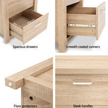 Load image into Gallery viewer, Artiss Bedside Table 2 Drawers - MAXI Pine
