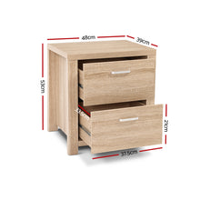 Load image into Gallery viewer, Artiss 2x Bedside Table 2 Drawers - MAXI Pine
