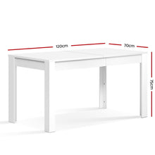 Load image into Gallery viewer, Artiss Dining Table Rectangular 4 Seater 120CM White Natu
