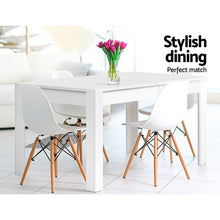 Load image into Gallery viewer, Artiss Dining Table Rectangular 4 Seater 120CM White Natu
