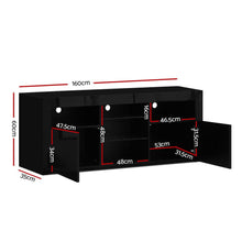 Load image into Gallery viewer, Artiss Entertainment Unit TV Cabinet LED 160cm Black Bobi
