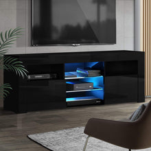 Load image into Gallery viewer, Artiss Entertainment Unit TV Cabinet LED 160cm Black Bobi
