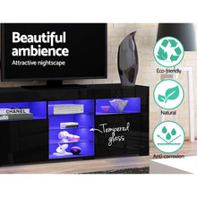 Load image into Gallery viewer, Artiss Entertainment Unit TV Cabinet LED 180cm Black Bobi
