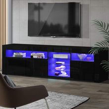 Load image into Gallery viewer, Artiss Entertainment Unit TV Cabinet LED 180cm Black Bobi
