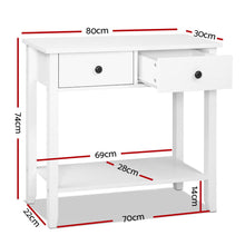 Load image into Gallery viewer, Artiss Console Table 2 Drawers 80CM White Chole
