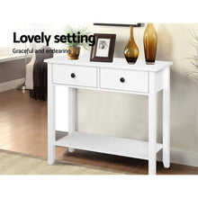 Load image into Gallery viewer, Artiss Console Table 2 Drawers 80CM White Chole

