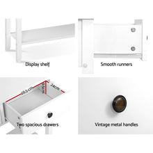 Load image into Gallery viewer, Artiss Console Table 2 Drawers 80CM White Chole
