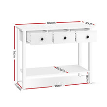 Load image into Gallery viewer, Artiss Console Table 3 Drawers 100CM White Chole
