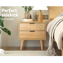 Load image into Gallery viewer, Artiss Bedside Table 2 Drawers - Pine
