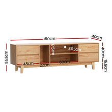 Load image into Gallery viewer, Artiss Entertainment Unit Stand TV Cabinet Storage Drawer Shelf 180cm Wooden
