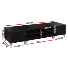 Load image into Gallery viewer, Artiss TV Cabinet Entertainment Unit 190cm Black Danson
