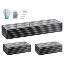 Load image into Gallery viewer, Green Fingers 2-in-1 Raised Garden Bed Kit 45cm Professional Depth Ergonomic 240cm Large Metal Planter Box | Easier Access Veggie Patch | Rust-Proof Galvanised Steel with Safe Rounded Corners &amp; Gloves

