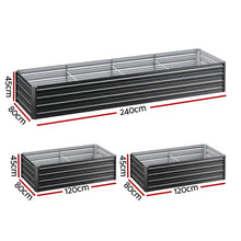 Load image into Gallery viewer, Green Fingers 2-in-1 Raised Garden Bed Kit 45cm Professional Depth Ergonomic 240cm Large Metal Planter Box | Easier Access Veggie Patch | Rust-Proof Galvanised Steel with Safe Rounded Corners &amp; Gloves
