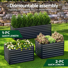 Load image into Gallery viewer, Green Fingers 2-in-1 Raised Garden Bed Kit 45cm Professional Depth Ergonomic 240cm Large Metal Planter Box | Easier Access Veggie Patch | Rust-Proof Galvanised Steel with Safe Rounded Corners &amp; Gloves
