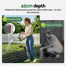 Load image into Gallery viewer, Green Fingers 2-in-1 Raised Garden Bed Kit 45cm Professional Depth Ergonomic 240cm Large Metal Planter Box | Easier Access Veggie Patch | Rust-Proof Galvanised Steel with Safe Rounded Corners &amp; Gloves

