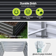 Load image into Gallery viewer, Green Fingers 2-in-1 Raised Garden Bed Kit 45cm Professional Depth Ergonomic 240cm Large Metal Planter Box | Easier Access Veggie Patch | Rust-Proof Galvanised Steel with Safe Rounded Corners &amp; Gloves
