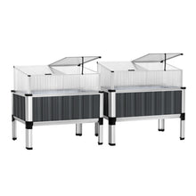 Load image into Gallery viewer, Green Fingers Raised Garden Bed x2 80x49x74cm Greenhouse Planter Box Galvanised Herb
