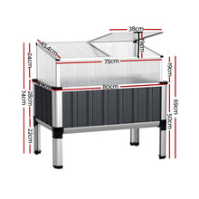 Load image into Gallery viewer, Green Fingers Raised Garden Bed x2 80x49x74cm Greenhouse Planter Box Galvanised Herb
