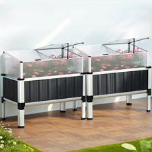 Load image into Gallery viewer, Green Fingers Raised Garden Bed x2 80x49x74cm Greenhouse Planter Box Galvanised Herb
