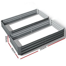 Load image into Gallery viewer, Green Fingers 2x Garden Bed 210x90cm Planter Box Raised Container Galvanised Herb
