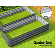 Load image into Gallery viewer, Green Fingers 2x Garden Bed 210x90cm Planter Box Raised Container Galvanised Herb
