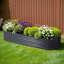 Load image into Gallery viewer, Green Fingers Garden Bed 240X80X42cm Oval Planter Box Raised Container Galvanised
