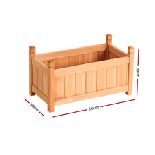 Load image into Gallery viewer, Green Fingers Garden Bed 60x30x33cm Wooden Planter Box Raised Container Growing
