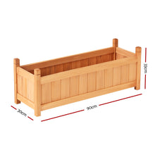 Load image into Gallery viewer, Green Fingers Garden Bed 90x30x33cm Wooden Planter Box Raised Container Growing
