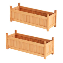 Load image into Gallery viewer, 2x Green Fingers Raised Garden Bed 90x30x33cm Wooden Planter Box Raised Container Growing
