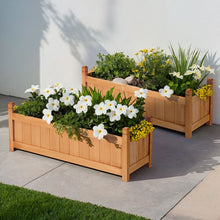 Load image into Gallery viewer, 2x Green Fingers Raised Garden Bed 90x30x33cm Wooden Planter Box Raised Container Growing
