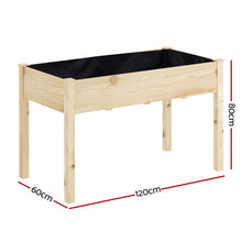 Load image into Gallery viewer, Green Fingers Garden Bed Elevated 120x60x80cm Wooden Planter Box Raised Container

