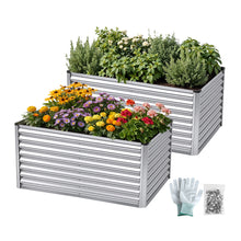 Load image into Gallery viewer, Green Fingers Raised Garden Bed 2 in 1 Modular Galvanised Planter Box Rust Resistant 240x80x60cm
