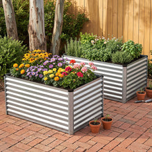 Load image into Gallery viewer, Green Fingers Raised Garden Bed 2 in 1 Modular Galvanised Planter Box Rust Resistant 240x80x60cm
